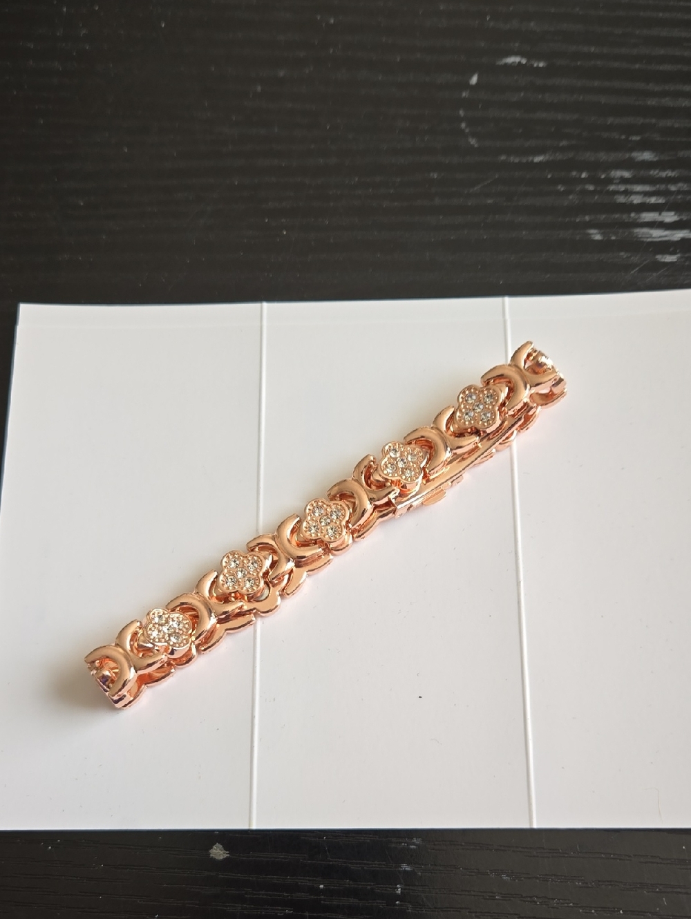 Camelia Copper Bracelet Magnet Therapy Inspired Rose Gold Floral Crystal Link